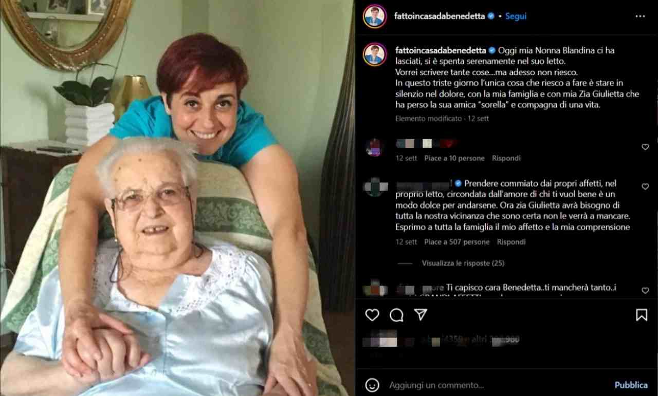 Dedica per la nonna di Benedetta - Instagram