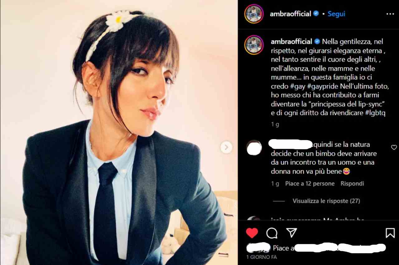 Post Instagram Ambra Angiolini - lineadiretta24.it