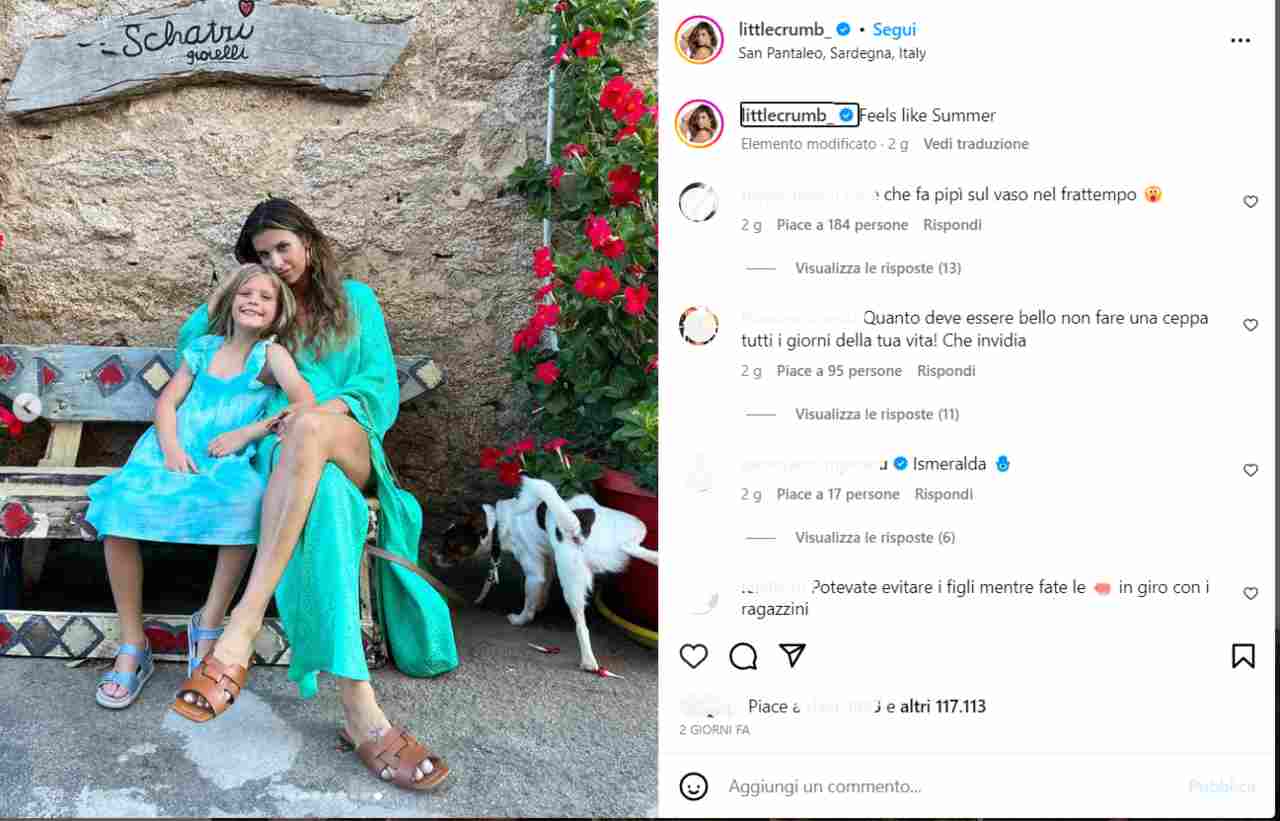 Elisabetta Canalis - post Instagram - lineadiretta24.it