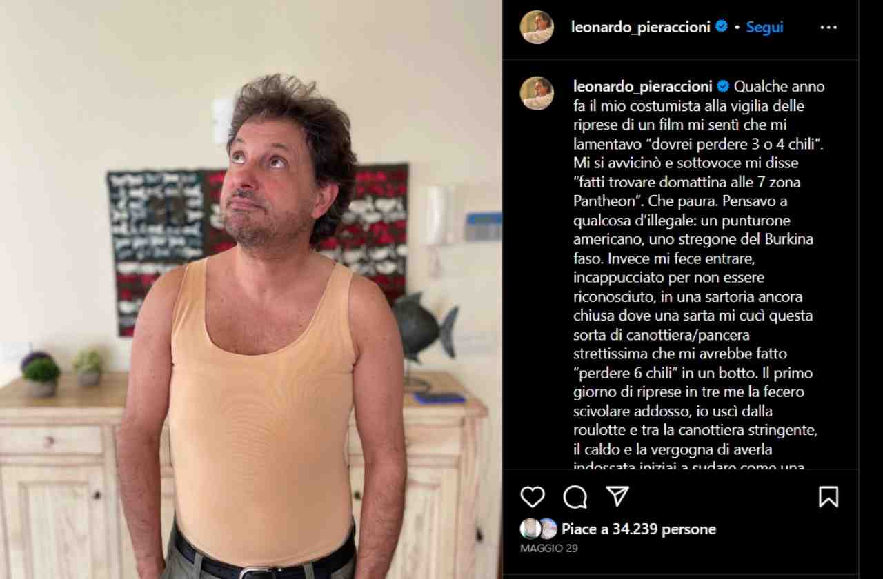Leonardo Pieraccioni, post Instagram - lineadiretta24.it