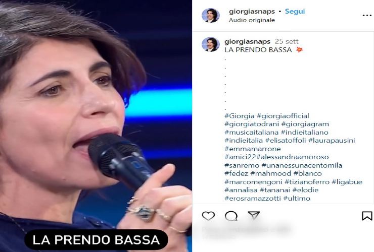 Giorgia e l'incidente in diretta