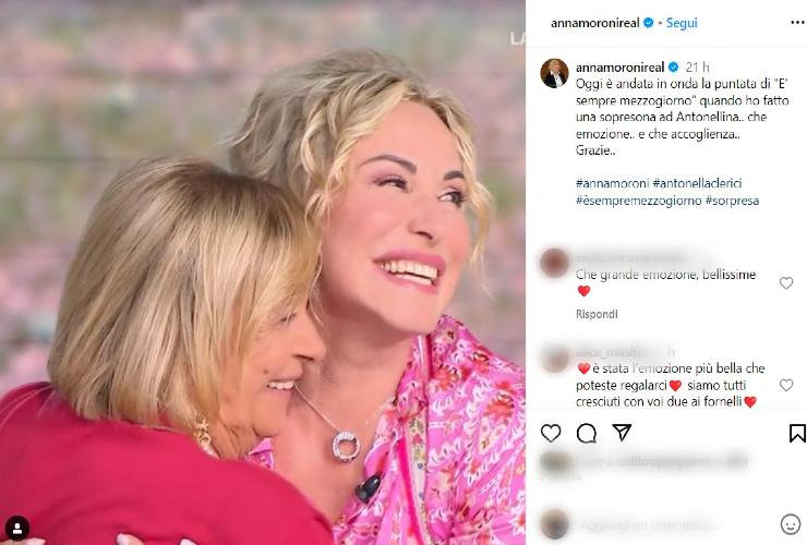 Anna Moroni fa piangere Antonella Clerici