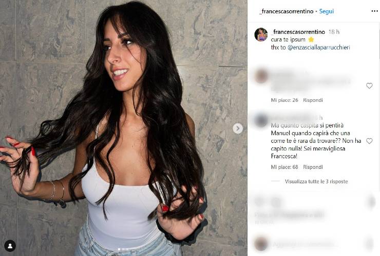 La drastica decisione di Francesca Sorrentino