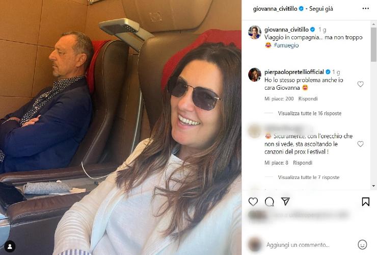 Giovanna e Amadeus e lo scatto che non passa inosservato