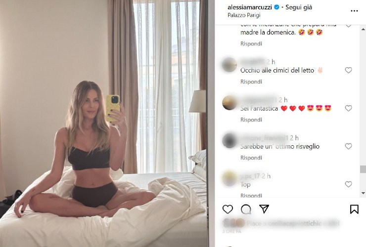 Risveglio particolare per la Marcuzzi