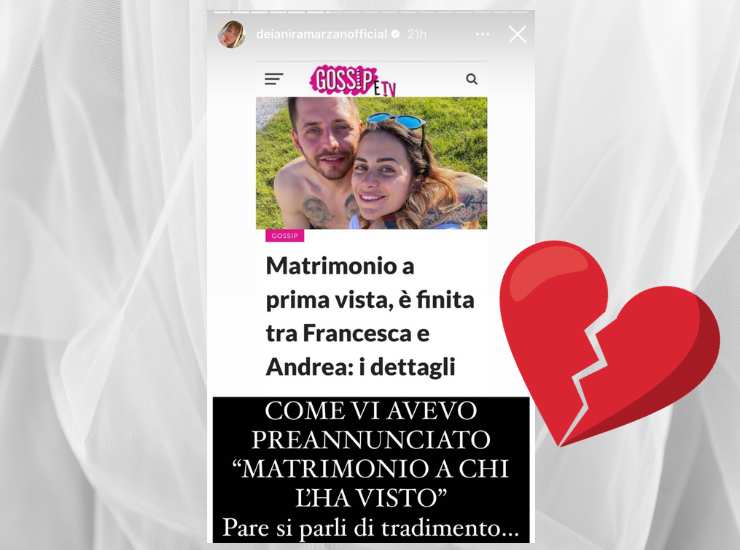 Francesca e Andrea di Matrimonio a prima vista si sono lasciati - lineadiretta24.it