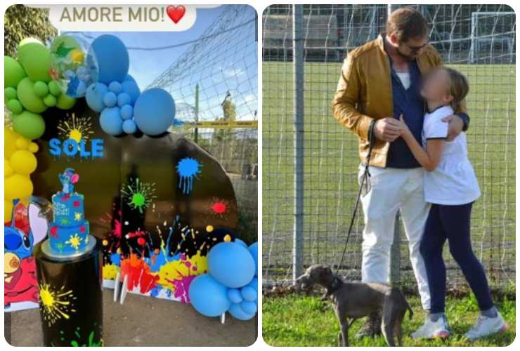 Tomaso al compleanno della figlia con la sua nuova lei