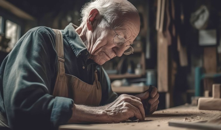 Anziano artigiano al lavoro - Lineadiretta24.it